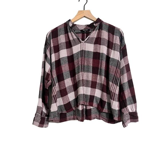 Madewell Plaid Boxy Blouse Small - Picture 1 of 4
